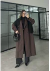 Cool Oversize Premium Kahve Kuşaklı Trençkot