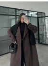 Cool Oversize Premium Kahve Kuşaklı Trençkot
