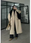 Cool Oversize Premium Taş Kuşaklı Trençkot