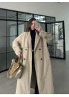 Cool Oversize Premium Taş Kuşaklı Trençkot