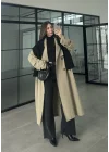 Cool Oversize Premium Yeşil Kuşaklı Trençkot