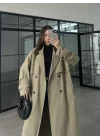 Cool Oversize Premium Yeşil Kuşaklı Trençkot
