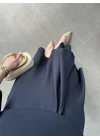 Oysh Modal Kumaş Asimetrik Lacivert Etekli Takım