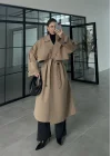 Voi Premium Yüksek Kalite Astarlı Camel Trençkot