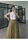 Vual Beli Lastikli Yağ Yeşili Kraş Etek