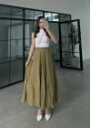 Vual Beli Lastikli Yağ Yeşili Kraş Etek