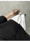 Astarlı Crop Siyah Keten Ceket