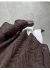İthal Kumaş Astarlı Fırfırlı Kahve Bluz