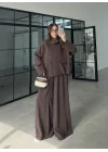 Tek Cepli Şal Yaka Kahve Tensel Takım