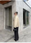 Alessi Geniş Yaka Astarlı Açık Haki Trenç