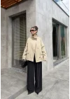 Alessi Geniş Yaka Astarlı Açık Haki Trenç