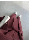 Alttan Kemerli Bordo Triko Takım