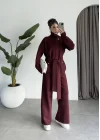 Alttan Kemerli Bordo Triko Takım