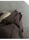 Alttan Kemerli Kahve Triko Takım