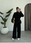 Alttan Kemerli Siyah Triko Takım