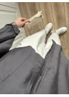 Antrasit Oversize Tensel Gömlek