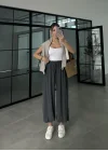 Antrasit Paça Lastikli Basic Eşofman Altı