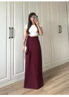 Anvelop Keten Uzun Bordo Etek