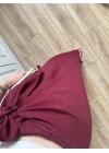 Anvelop Keten Uzun Bordo Etek