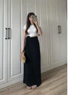 Anvelop Keten Uzun Siyah Etek