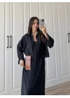Askılı Siyah İkili Gömlek Elbise