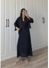 Askılı Siyah İkili Gömlek Elbise