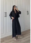 Askılı Siyah İkili Gömlek Elbise