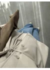 Bağcıklı Dik Yaka Taş Ceket