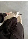 Balıkçı Yaka Kuşaklı Kahve Triko Hırka