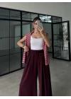 Beca Oysh Kumaş Basic Bordo Pantolon