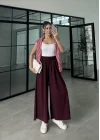 Beca Oysh Kumaş Basic Bordo Pantolon