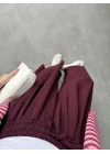 Beca Oysh Kumaş Basic Bordo Pantolon
