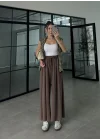 Beca Oysh Kumaş Basic Kahve Pantolon