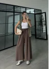 Beca Oysh Kumaş Basic Kahve Pantolon