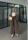 Beca Oysh Kumaş Basic Kahve Pantolon