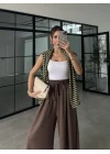 Beca Oysh Kumaş Basic Kahve Pantolon