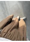 Beli Lastikli Barrel Camel Pantolon