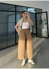 Beli Lastikli Barrel Camel Pantolon