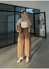 Beli Lastikli Barrel Camel Pantolon