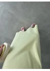 Beli Lastikli Maxi Sarı Saten Etek