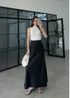 Beli Lastikli Maxi Siyah Saten Etek