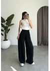 Beli Lastikli Siyah Tiril Pantolon