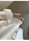 Beyaz Oversize Tensel Gömlek