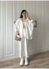 Beyaz Oversize Tensel Gömlek