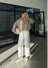 Büzgü Detaylı Haki Oversize Bamber Ceket