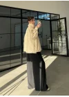 Büzgü Detaylı Taş Oversize Bamber Ceket