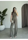Büzgülü Basic Haki Modal Takım