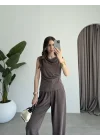 Büzgülü Basic Kahve Modal Takım