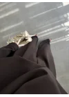 Çapraz Düğmeli Premium Kahve Gömlek Takım