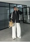 Çift Fermuarlı Antrasit Tok Triko Hırka